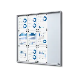 Vitrine d'affichage d'intérieur Slim - Porte coulissante - Gris-Vitrine d'Affichage Intérieur Altumis