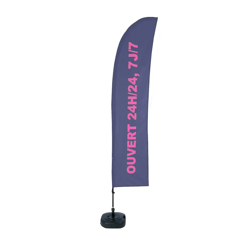 Beach flag - Set Wind - Ouvert 24H/24 - 7J/7-Beach flag : Conception standard Altumis