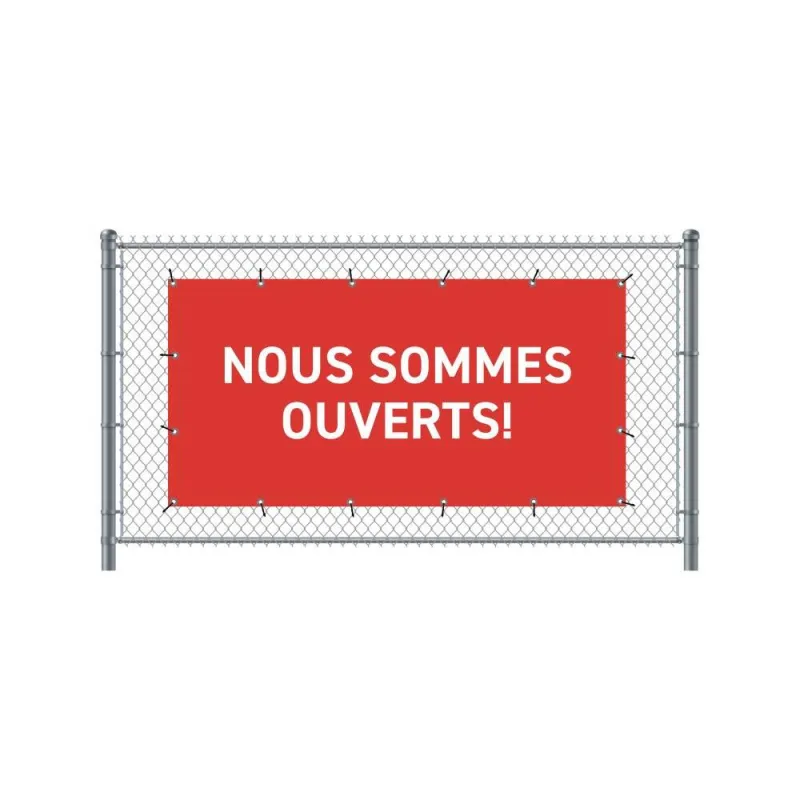 Toile avec Oeillets - Impression standard : Nous sommes ouverts-Bâche tendue avec oeillets Altumis