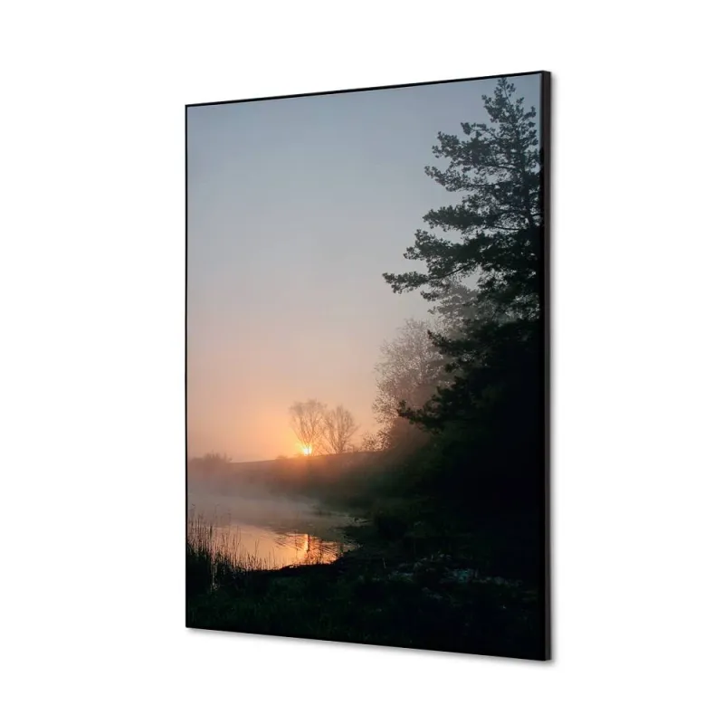 Toile tendu sur cadre Noir - Lever de soleil - Forêt-Mur Déco : Conception standard Altumis