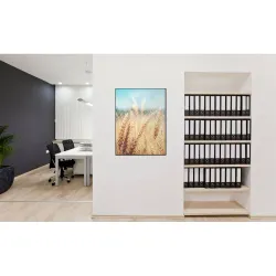 Toile tendue sur cadre Noir - Champ de Céréales-Mur Déco : Conception standard Altumis