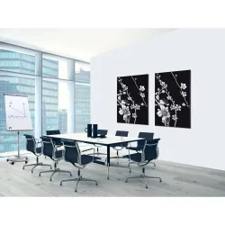 Toile tendue sur cadre Noir - Cerisier japonais-Mur Déco : Conception standard Altumis