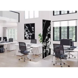 Toile tendue sur cadre Noir - Cerisier japonais-Mur Déco : Conception standard Altumis