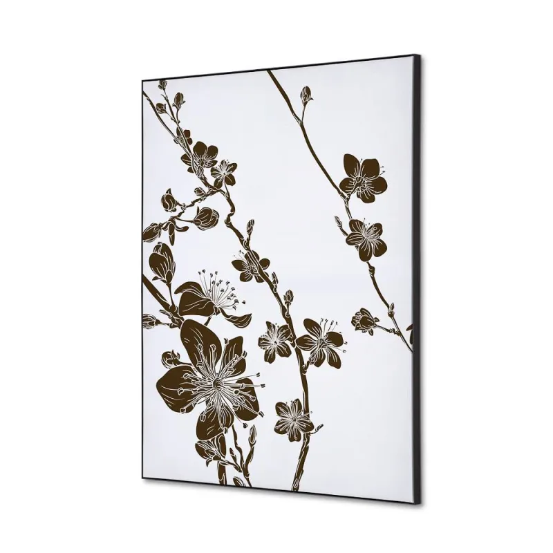 Toile tendue sur cadre Noir - Cerisier japonais-Mur Déco : Conception standard Altumis