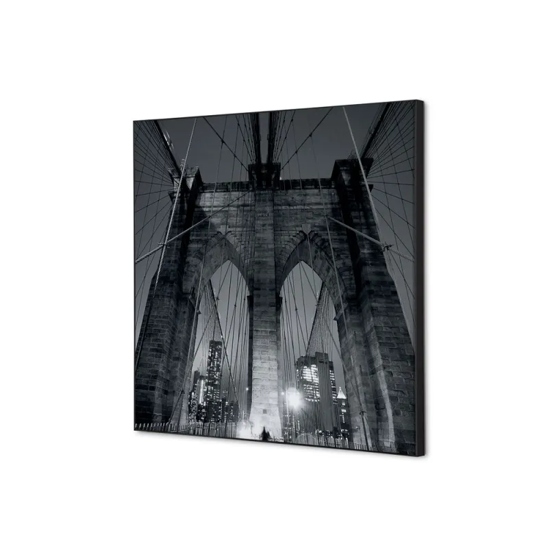 Toile tendue sur cadre Noir - Pont de Manhatten-Mur Déco : Conception standard Altumis