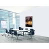 Toile tendue sur cadre Noir - Coucher de Soleil - Palmiers-Mur Déco : Conception standard Altumis
