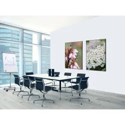 Toile tendue sur cadre Noir - Pink flower-Mur Déco : Conception standard Altumis