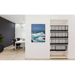 Toile tendue sur cadre Noir - Vagues de Mer-Mur Déco : Conception standard Altumis