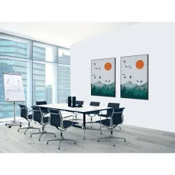 Toile tendue sur cadre Noir - Soleil Et Oiseaux-Mur Déco : Conception standard Altumis