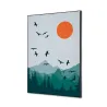 Toile tendue sur cadre Noir - Soleil Et Oiseaux-Mur Déco : Conception standard Altumis