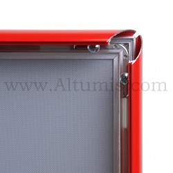 Cadre Clic-Clac d'affichage - Profil 25mm Rouge RAL 3020. Profil aluminium