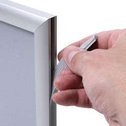 Cadre d'affichage sur pied à coller.  Glissière latérale. Altumis