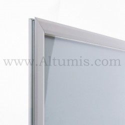 Cadre Clic-Clac d'affichage - Profil 25mm à coller sur vitrine. Plexi de protection face avant