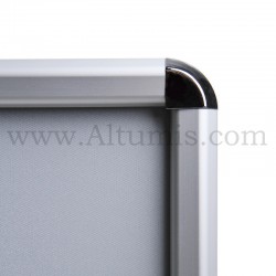 Cadre Clic Clac d'affichage - Profil 32mm sécurisé. angle arrondi. Profil Aluminium