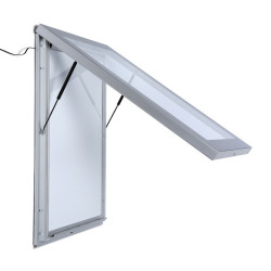 Vitrine d'affichage extérieure lumineuse (LED) : Premium. Avec vérin. Altumis