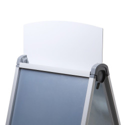 Stop-trottoir chevalet PRIME pour l'affichage. Option bandeau supérieur. Altumis