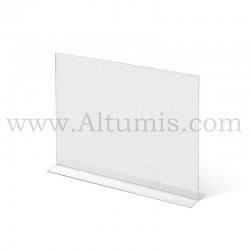 Porte document en plexiglas - T. Acrylique transparent plié. Format horizontal. Altumis