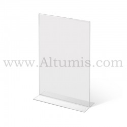 Porte document en plexiglas - T. Acrylique transparent plié. Format vertical. Altumis