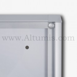 Vitrine d'affichage d'intérieur Economique fond magnétique. Profil Aluminium XS : 26 x 31 mm