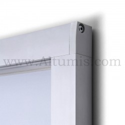 Vitrine d'affichage d'intérieur Slim fond magnétique. Profil aluminium Profil O : 33 x 35 mm