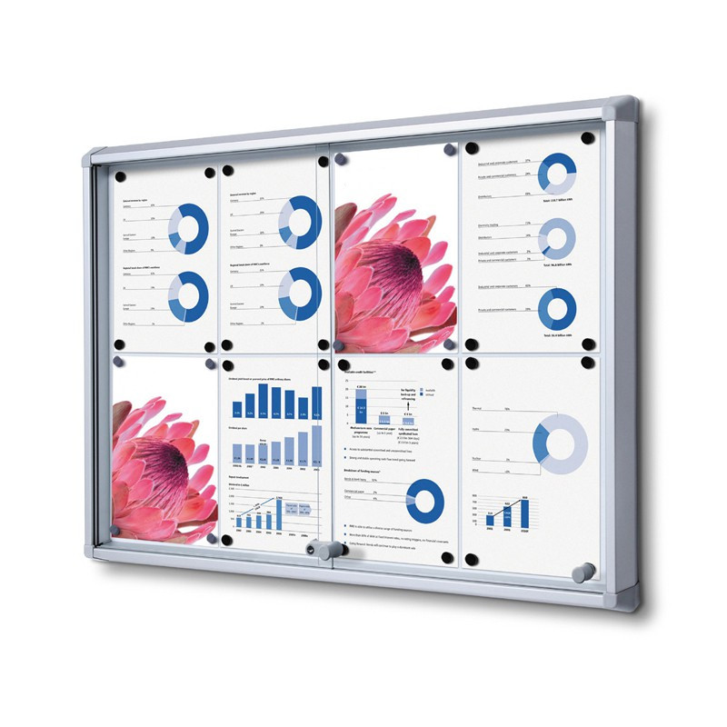 Vitrine d'affichage d'intérieur avec porte coulissante. Format 4 x A4. Altumis