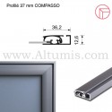 Cadre Clic-Clac d'affichage - Profil 37mm en aluminium avec anodisation. Altumis