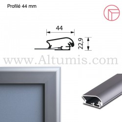 Cadre Clic-Clac d'affichage - Profil 44mm. Profil aluminium anodisé