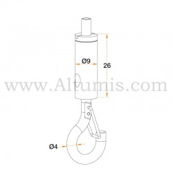 Kit câble de suspension Smart crochet avec câble boucle - Lot 10 pièces - Altumis