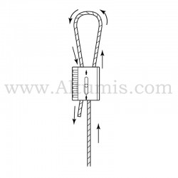 kit câble de suspension FC15 avec câble embout crochet. Installation 03. FitCable