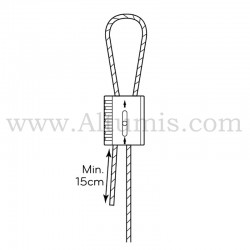Kit câble de suspension FC50 avec câble embout crochet. Installation 4/4. FitCable