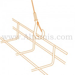 Kit câble de suspension avec embout câble crochet et support suspendu. Installation 2/2 crochet. Altumis
