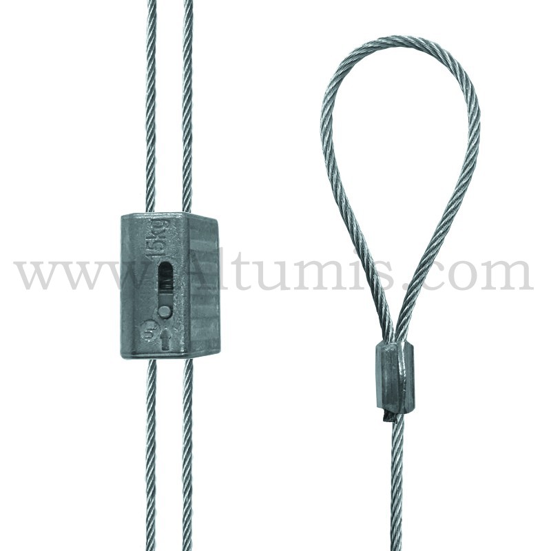 kit câble de suspension FC15 avec câble embout boucle. FitCable