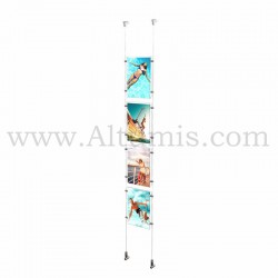 Colonne porte-affiche A4 Vertical / Kit câble suspendu Mural - Altumis