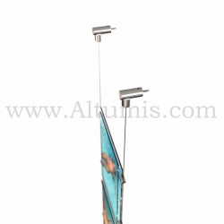 Colonne porte-affiche A4 Vertical / Kit câble suspendu Mural - Diamètre 1,5 mm