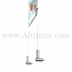 Colonne porte-affiche A4 Vertical / Kit câble suspendu Mural - Altumis - Dia. 1,5 mm