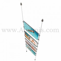 Colonne porte-affiche A4 Horizontal 2mm / Kit câble suspendu Sol-Plafond - Altumis