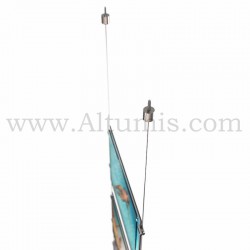 Colonne porte-affiche A4 Horizontal / Kit câble suspendu Sol-Plafond - diamètre 1,5 mm