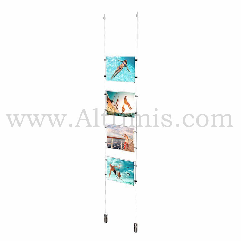 Colonne porte-affiche A4 Horizontal / Kit câble suspendu Lest - Altumis