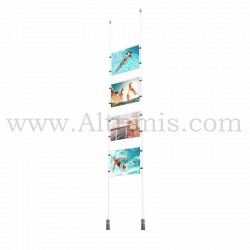 Colonne porte-affiche A4 Horizontal 3mm / Kit câble suspendu Lest - Altumis