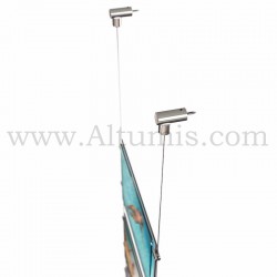 Colonne porte-affiche A4 Horizontal / Kit câble suspendu Mural - Diamètre 1,5 mm