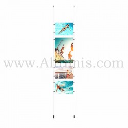 Colonne porte-affiche Mixte 3mm / Kit câble suspendu Sol-Plafond - Altumis
