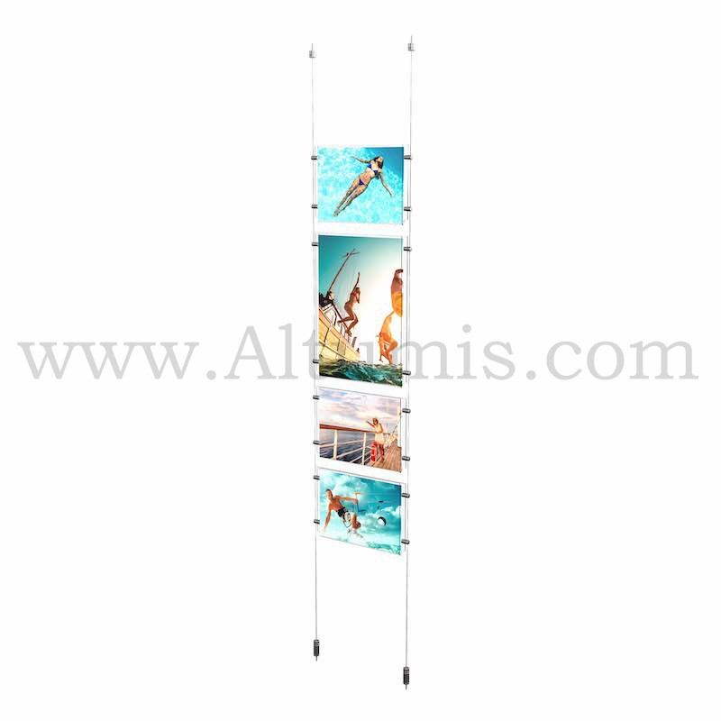 Colonne porte-affiche Mixte / Kit câble suspendu Sol-Plafond - Altumis