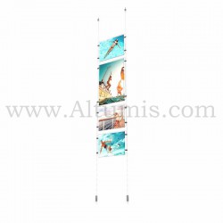 Colonne porte-affiche Mixte 3 mm / Kit câble suspendu Sol-Plafond - Altumis