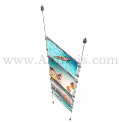 Colonne porte-affiche Mixte 2 mm / Kit câble suspendu Sol-Plafond - Altumis