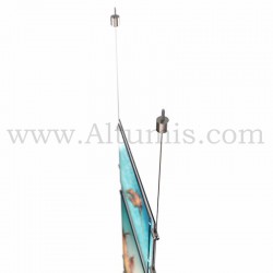 Colonne porte-affiche Mixte / Kit câble suspendu Sol-Plafond - Diamètre 1,5 mm