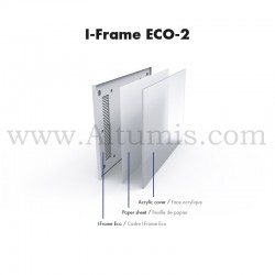 Cadre I-Frame ECO-2 mural pour la signalétique. Avec plaque en face avant afin de faire glisser votre feuille