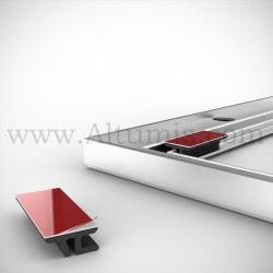 Cadre I-Frame drapeau pour la signalétique, en Profil Aluminium anodisé. Compatible pour plaque de 2 ou 3 mm en PMMA