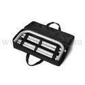 Zipper Bannière : Piètement métallique noir. Avec sac de transport. Toile tendue sur cadre tubulaire. Altumis