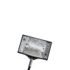 Zipper Bannière : Piètement métallique noir. En option spot luminaire. Toile tendue sur cadre tubulaire. Altumis