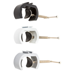 Zipper Bannière : Piètement métallique noir. Système de fixation pour le luminaire. Altumis